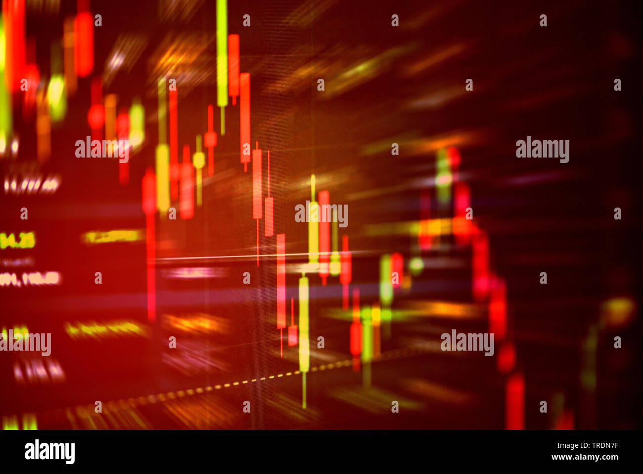 Stock Crisis Red !   Price Drop Down Chart Fall Stock Market Exchange - 